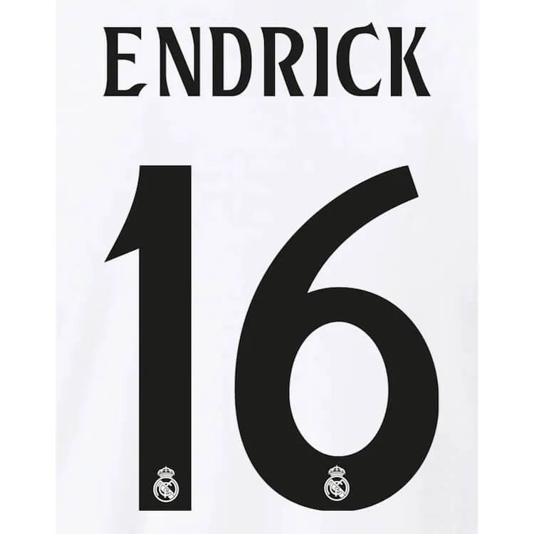 Real Madrid 2024/25 Home ENDRICK #9 Youth Official Name Set