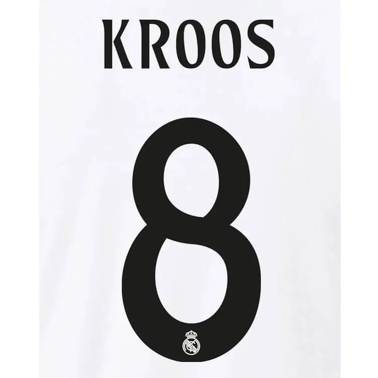 Real Madrid 2024_25 Home Kroos #8 Jersey Name Set (Back)