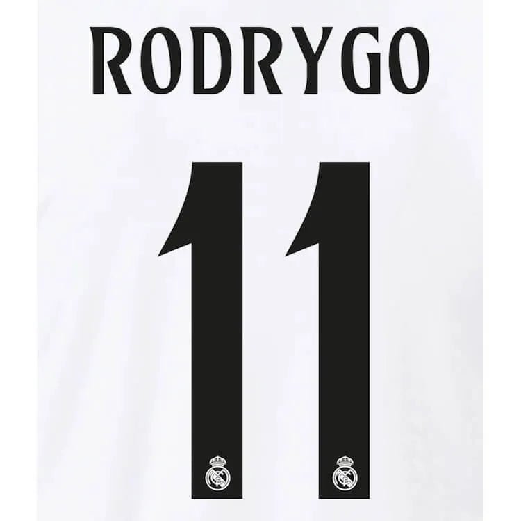 Real Madrid 2024_25 Home Rodrygo #11 Jersey Name Set (Back)