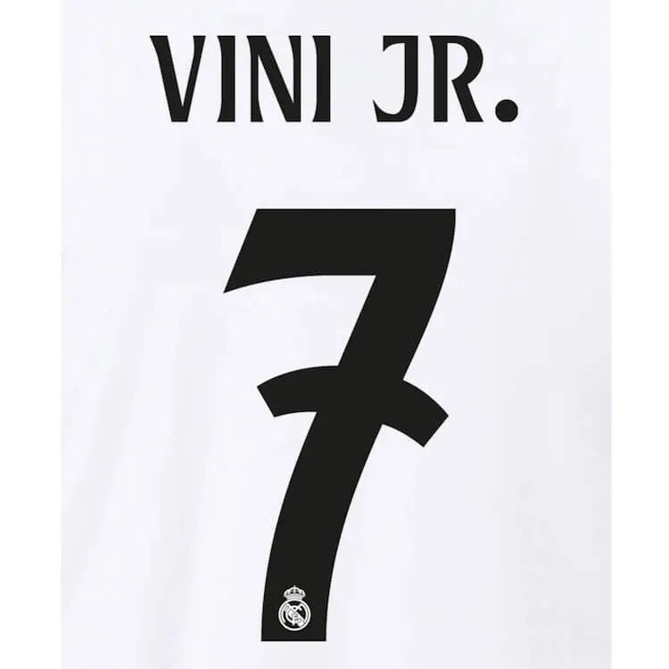 Real Madrid 2024_25 Home Vini JR #7 Jersey Name Set (Back)