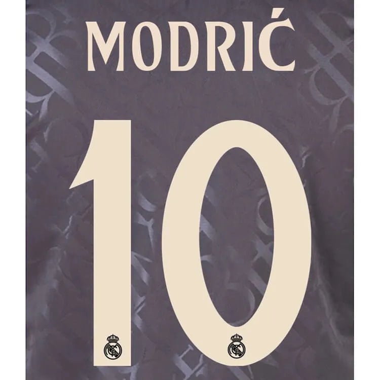 Real Madrid 2024_25 Third MODRIC #10 Official Name Set (CL Version) (Back)