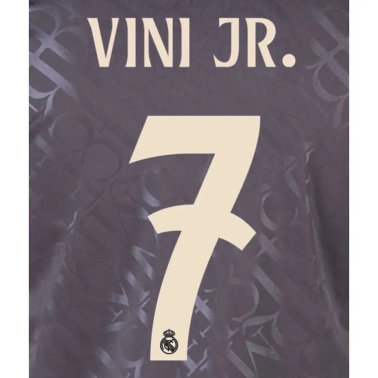 Real Madrid 2024/25 Third VINI JR #7 Youth Official Name Set (CL Version) (Back)