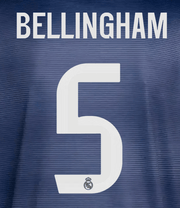 Real Madrid 2025/26 Away BELLINGHAM #5 Youth Official Name Set