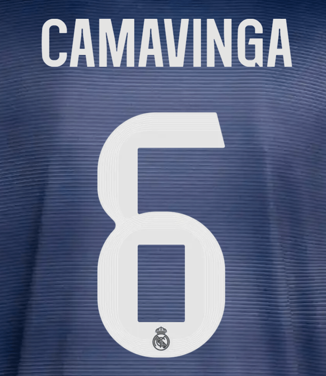 Real Madrid 2025/26 Away CAMAVINGA #6 Official Name Set