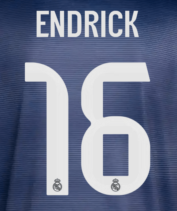 Real Madrid 2025/26 Away ENDRICK #16 Official Name Set