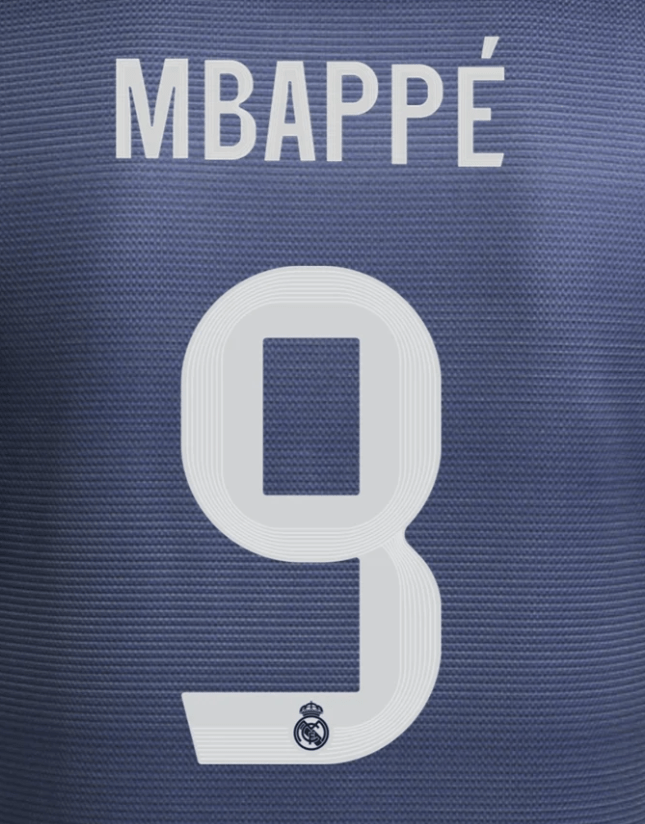 Real Madrid 2025/26 Away MBAPPE #9 Official Name Set