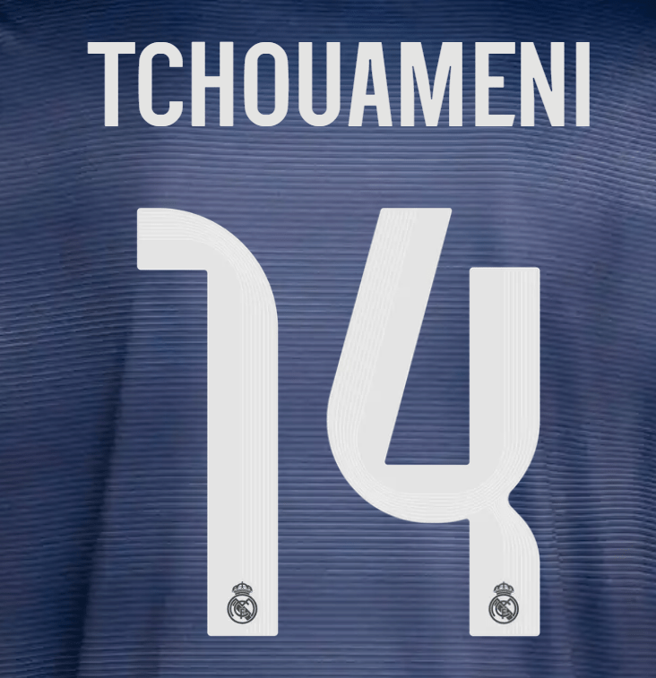 Real Madrid 2025/26 Away TCHOUAMENI #14 Official Name Set