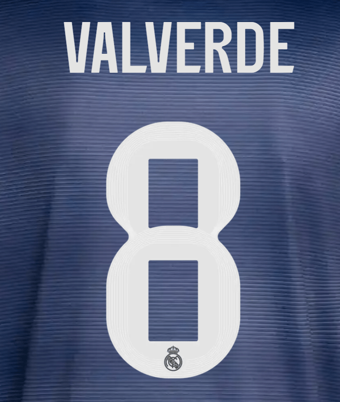 Real Madrid 2025/26 Away VALVERDE #8 Official Name Set
