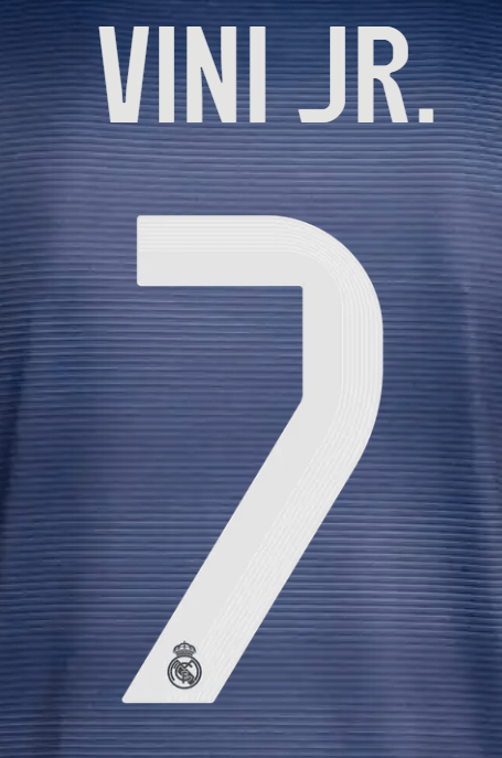 Real Madrid 2025/26 Away VINI JR #7 Youth Official Name Set