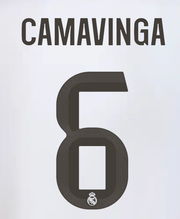 Real Madrid 2025/26 Home CAMAVINGA #6 Official Name Set