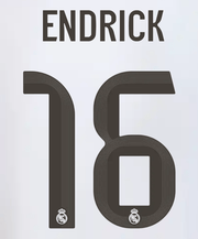 Real Madrid 2025/26 Home ENDRICK #19 Official Name Set
