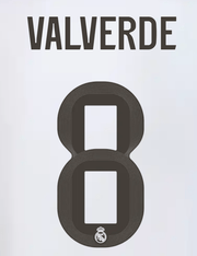Real Madrid 2025/26 Home VALVERDE #8 Official Name Set