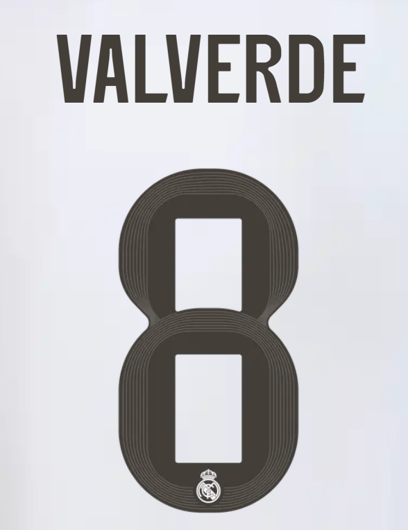 Real Madrid 2025/26 Home VALVERDE #8 Official Name Set