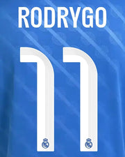 Real Madrid 2025/26 Third RODRYGO #11 Official Name Set (CL Version)