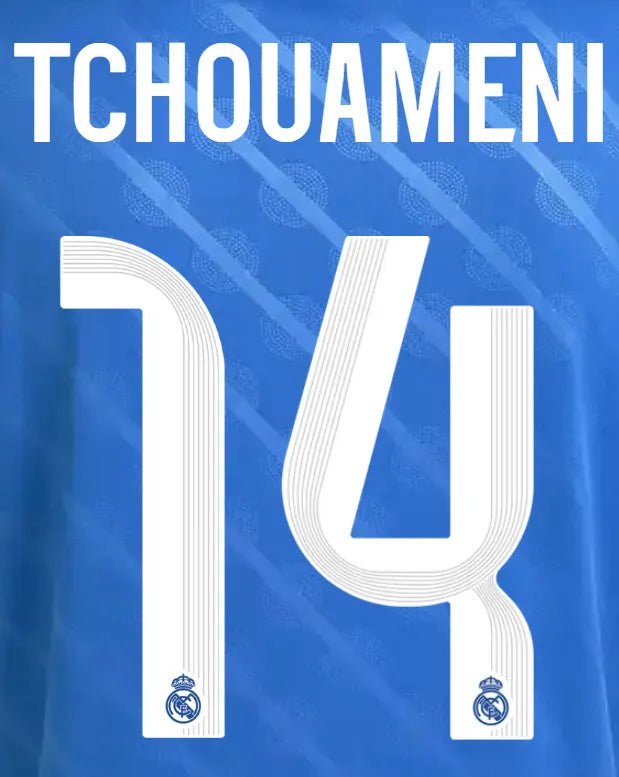 Real Madrid 2025/26 Third TCHOUAMENI #14 Official Name Set (CL Version)