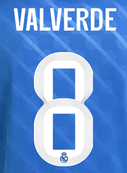 Real Madrid 2025/26 Third VALVERDE #8 Official Name Set (CL Version)