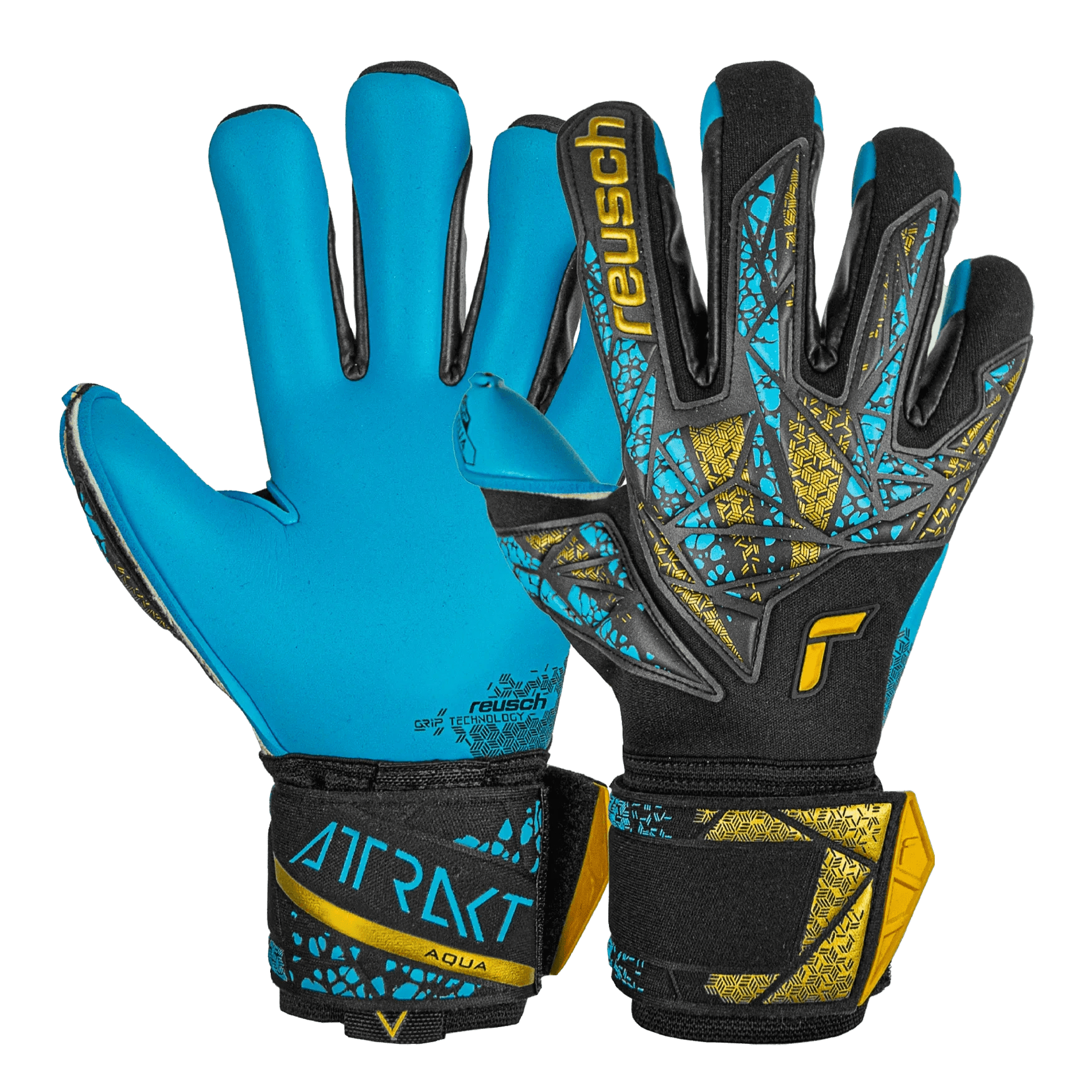 Reusch Attrakt Aqua Finger Support Goalkeeper Gloves (Pair)