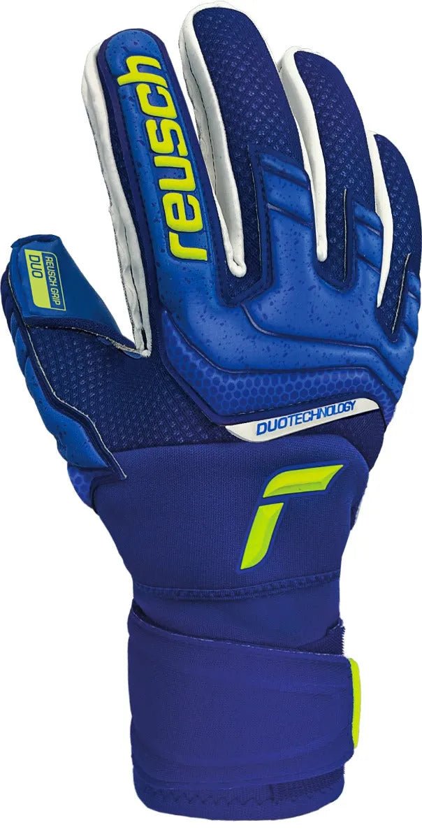 Reusch Attrakt Duo Ortho-Tech Goalkeeper Gloves - Blue-Volt (Single - Outer)