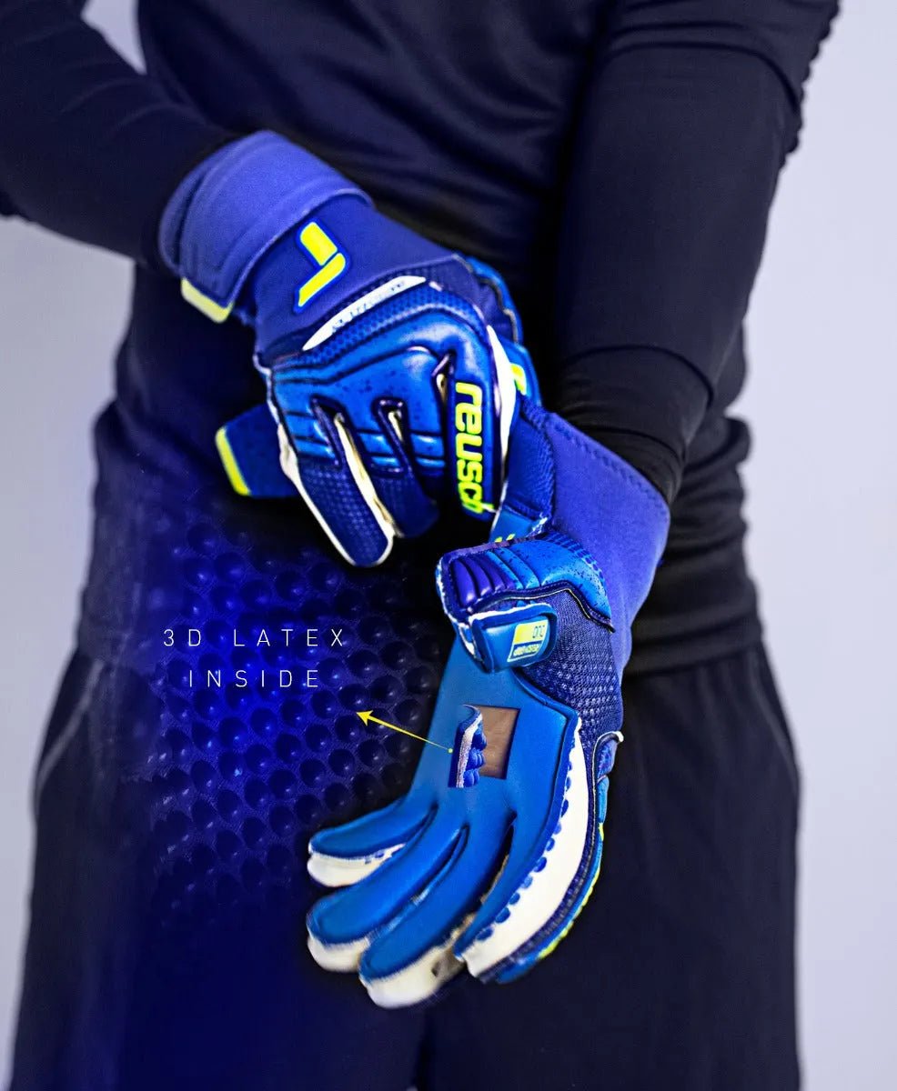 Reusch Attrakt Duo Ortho-Tech Goalkeeper Gloves - Blue-Volt (Model 2)