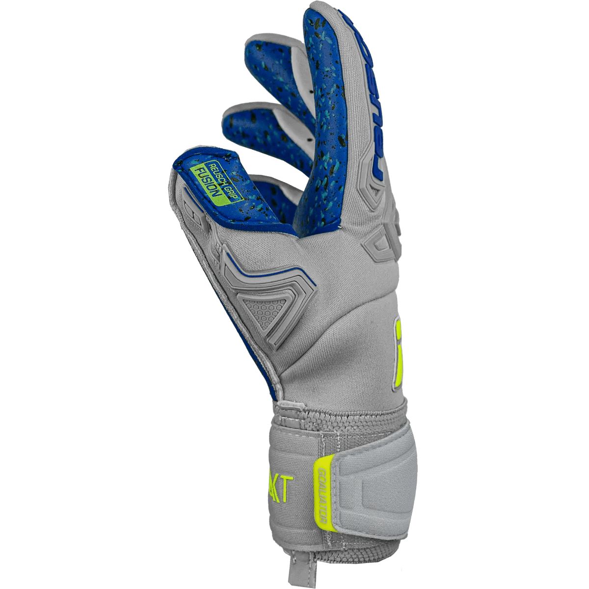 Reusch Attrakt Freegel Fusion Goaliator - Grey-Yellow-Blue (Single - Side)
