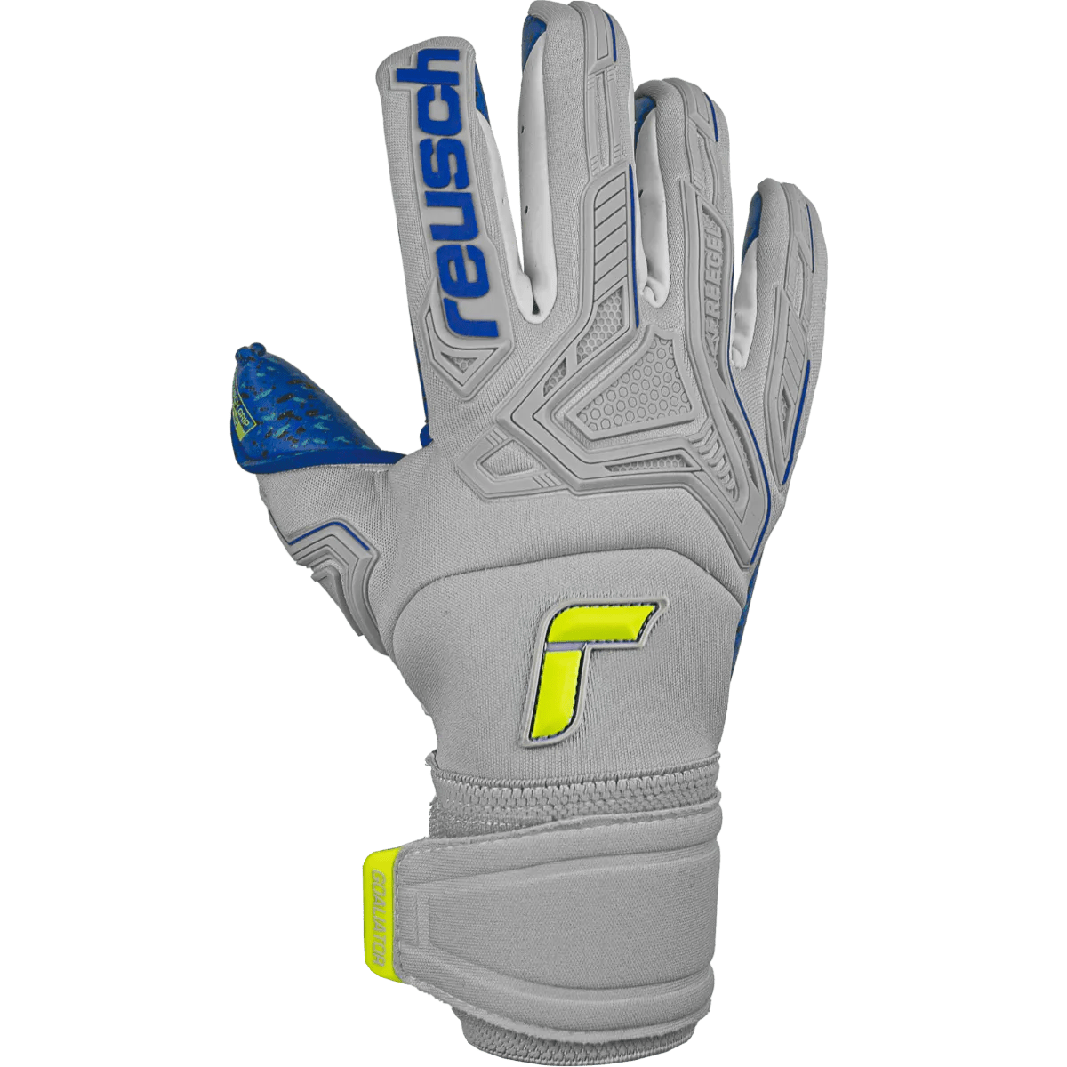 Reusch Attrakt Freegel Fusion Goaliator - Grey-Yellow-Blue (Single - Outer)