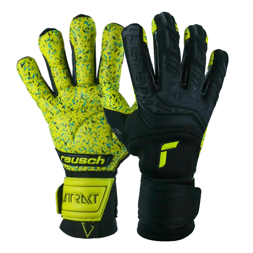 Reusch Attrakt Freegel Fusion Ortho-Tec Goaliator GK Gloves - Black-Lime Green (Set)
