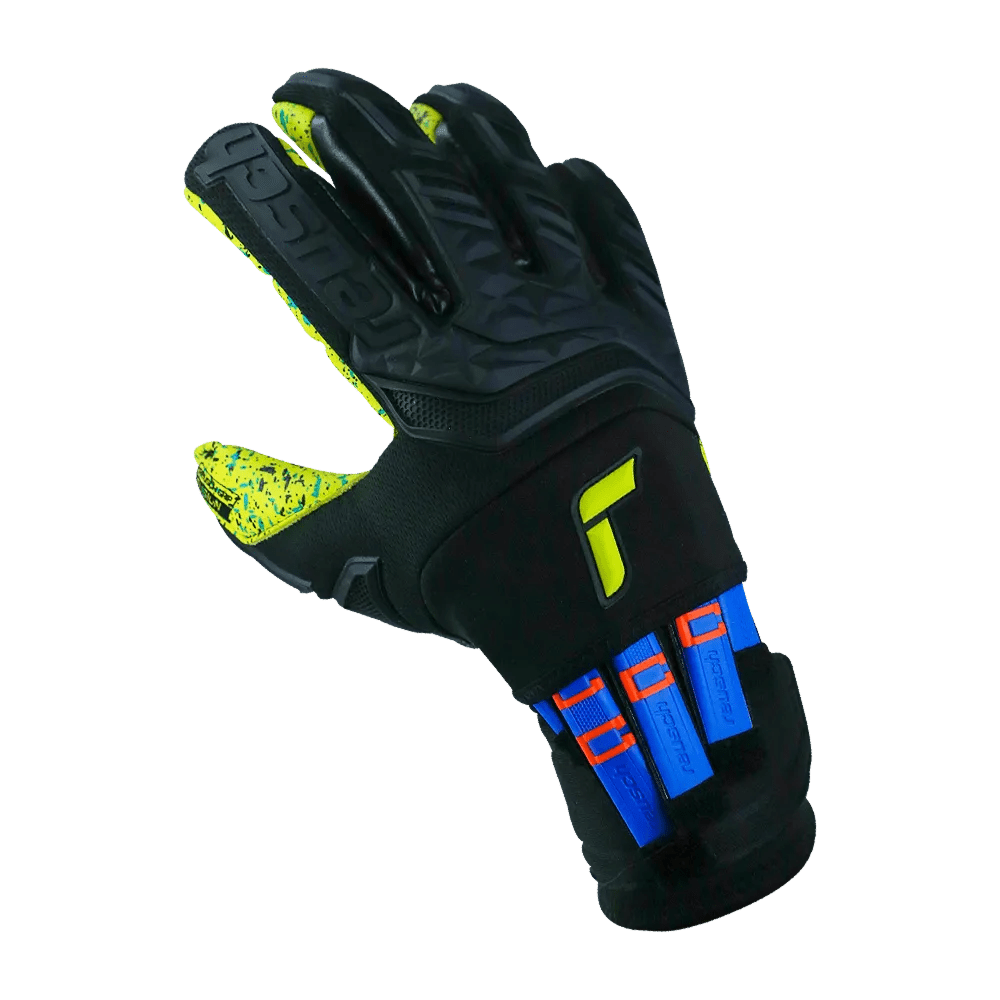 Reusch Attrakt Freegel Fusion Ortho-Tec Goaliator GK Gloves - Black-Lime Green (Single - Outer)