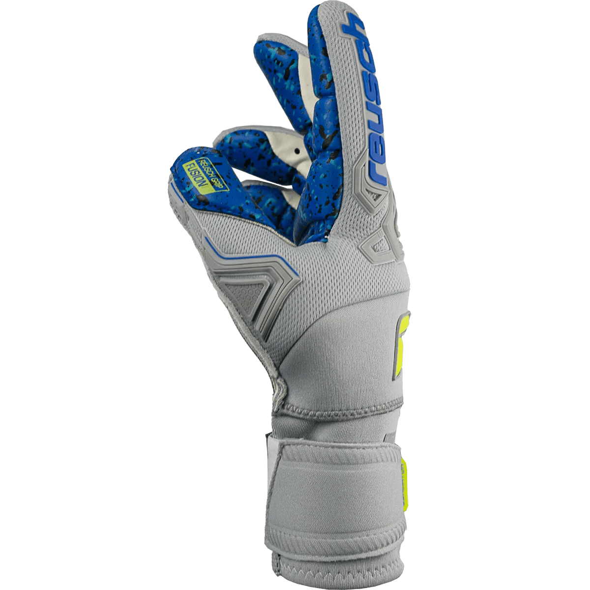 Reusch Attrakt Freegel Fusion Ortho-Tec Goaliator Goalkeeper Glove - Grey-Yellow-Blue
