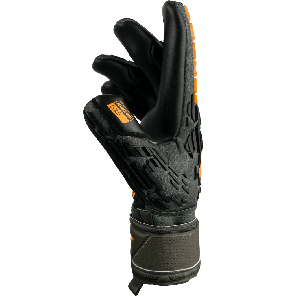 Reusch Attrakt Freegel Gold FS World Cup - Olive Green-Black-Orange (Single - Side)