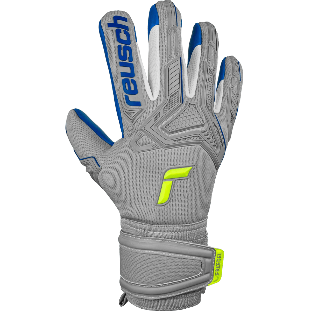 Reusch Attrakt Freegel Silver Finger Support - Grey-Yellow-Blue (Single - Outer)