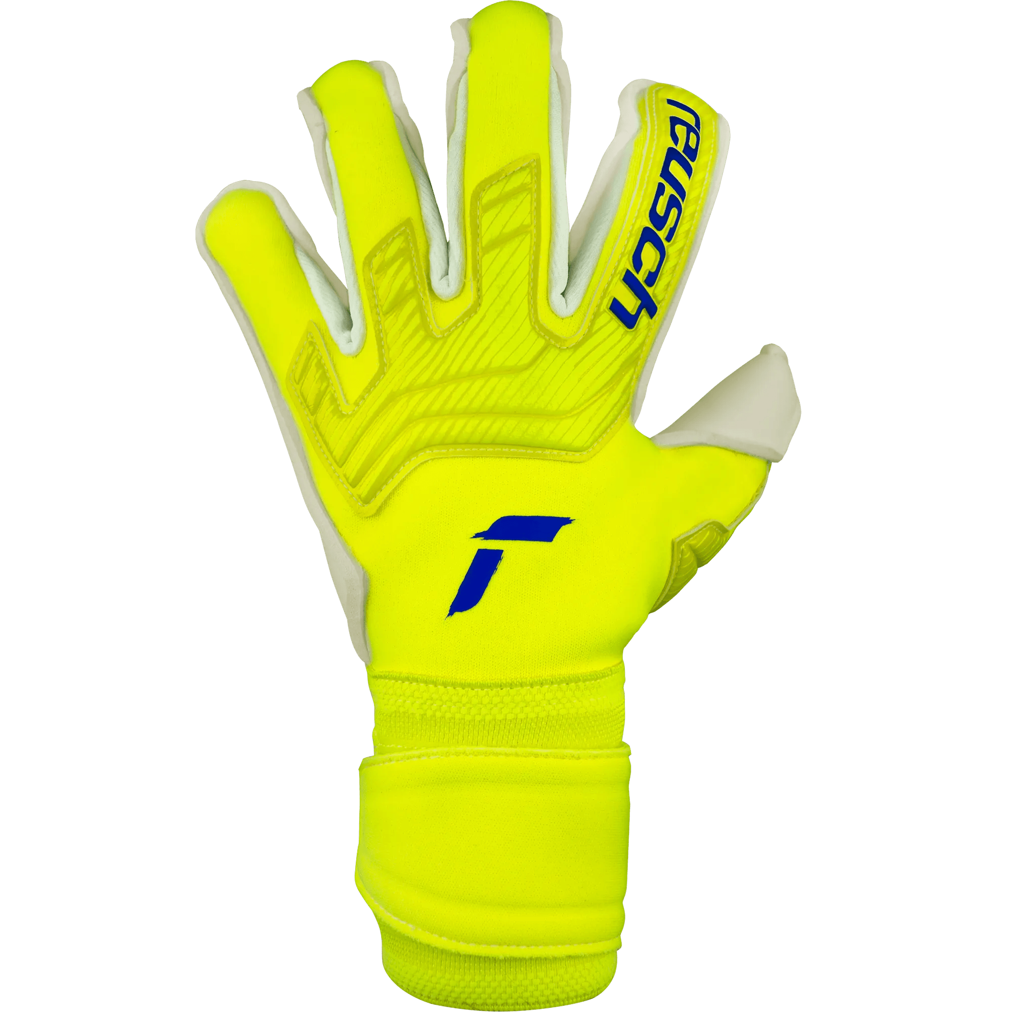 Reusch Attrakt Gold X Alpha Goalkeeper Gloves - Yellow-Blue-White (Single - Outer)