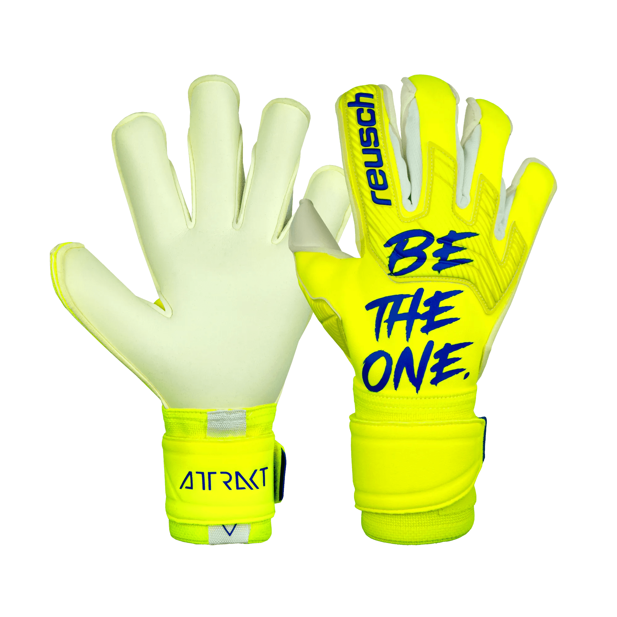Reusch Attrakt Gold X Alpha Goalkeeper Gloves - Yellow-Blue-White (Pair 1)