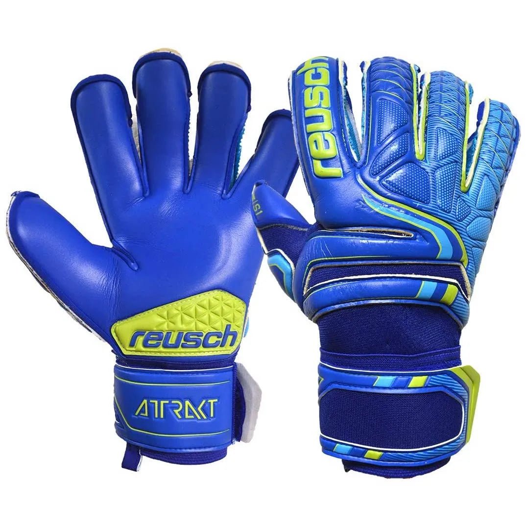 Reusch Attrakt S1 Evolution Finger Support Goalkeeper Gloves - Blue-Volt (Glove 1 - Inner/Outer)