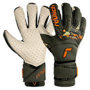 Reusch Attrakt Speedbump Ortho-Tec Goalkeeper Gloves - Desert Green-Shocking Orange (Pair)