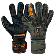 Reusch FG Fusion Ortho Goaliator Goalkeeper Gloves - Green-Black-Orange (Pair)