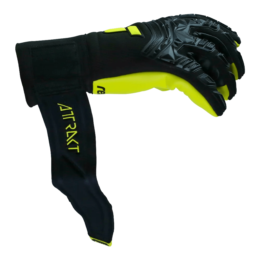 Reusch Freegel Gold Finger Support Goalkeeper Gloves - Black-Lime Green (Single - Side 3)