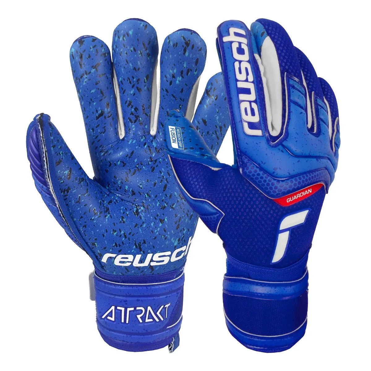 Reusch JR Attrakt Fusion Finger Support Guardian Goalkeeper Gloves - Royal-White (Pair)