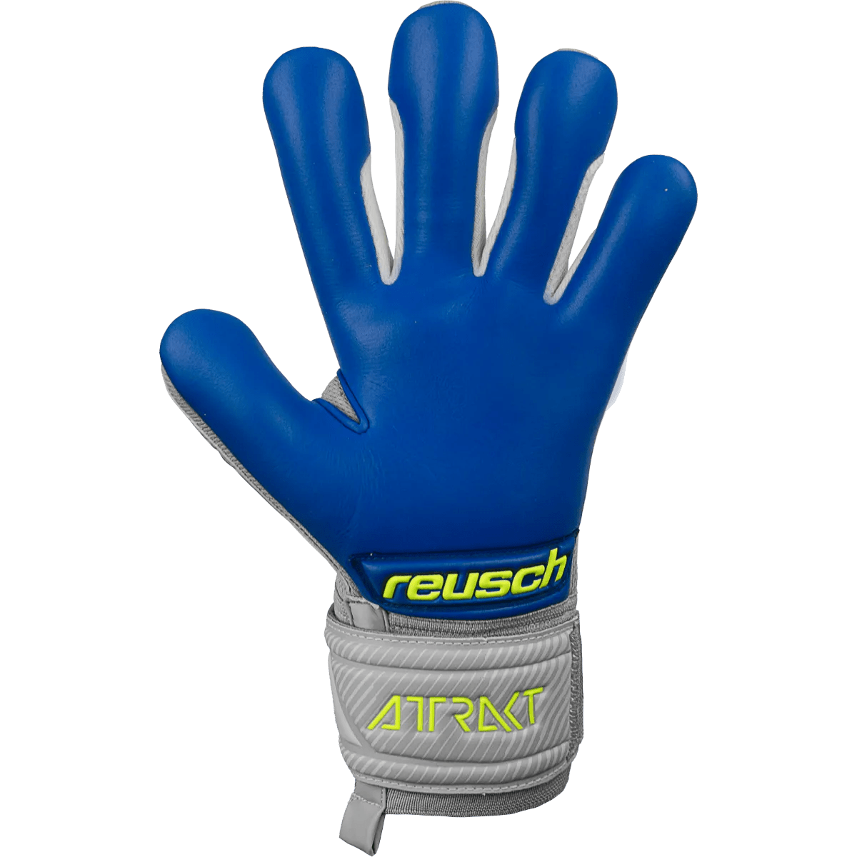 Reusch JR Attrakt Grip Evolution FS Goalkeeper Gloves - Grey-Yellow-Blue