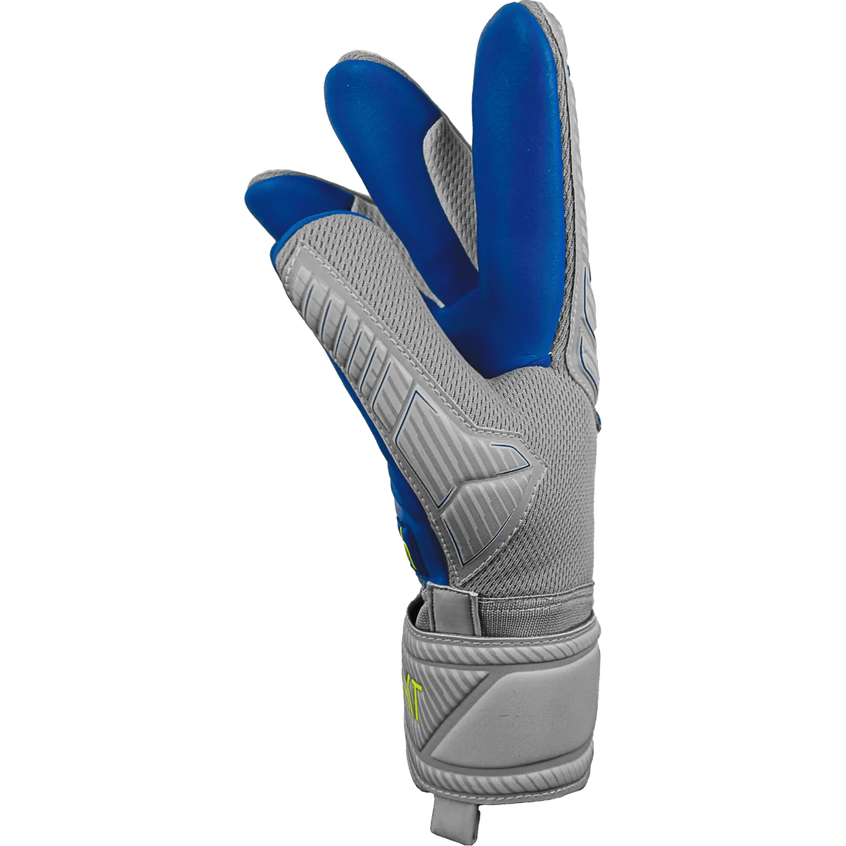 Reusch JR Attrakt Grip Evolution FS Goalkeeper Gloves - Grey-Yellow-Blue