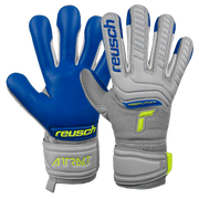 Reusch JR Attrakt Grip Evolution FS Goalkeeper Gloves - Grey-Yellow-Blue