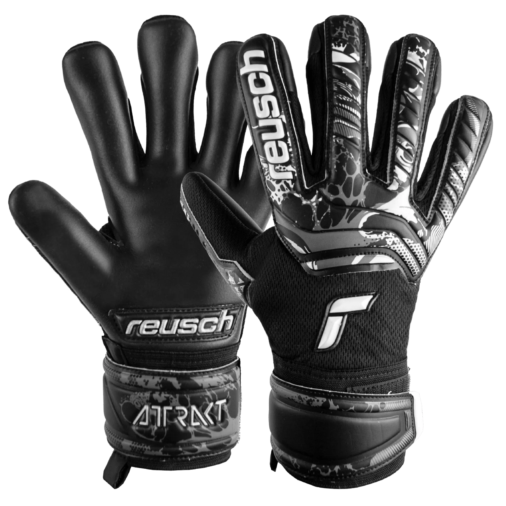 Reusch JR Attrakt Infinity FS Goalkeeper Gloves Black (Pair)