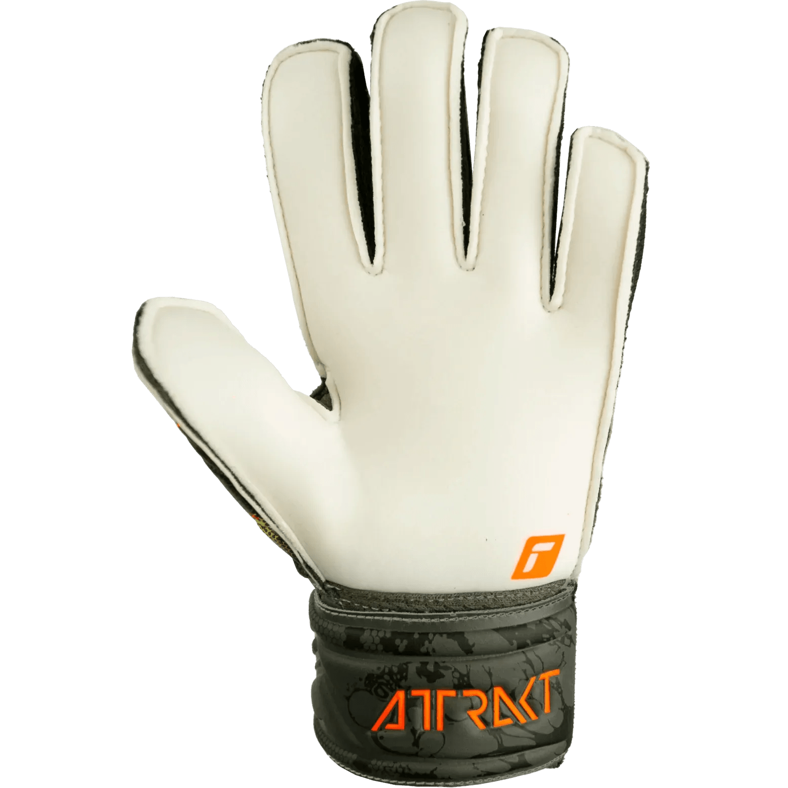 Reusch JR Attrakt Solid Finger Support Goalkeeper Gloves - Desert Green - Orange