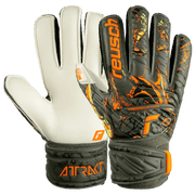 Reusch JR Attrakt Solid Finger Support Goalkeeper Gloves - Desert Green - Orange