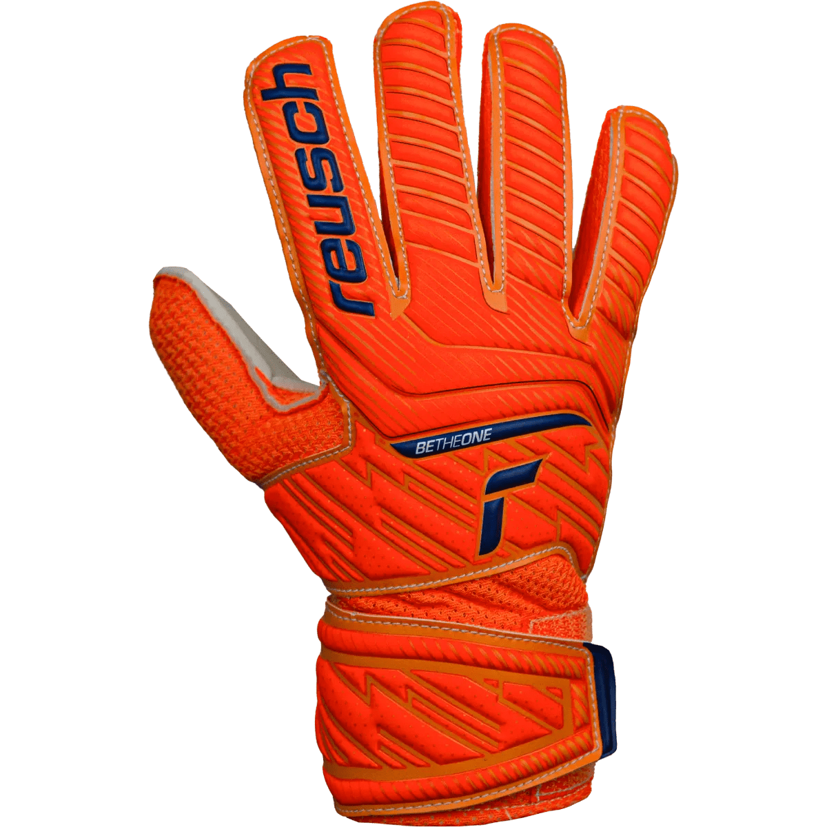 Reusch JR Attrakt Solid Goalkeeper Gloves - Orange-Blue (Single - Outer)