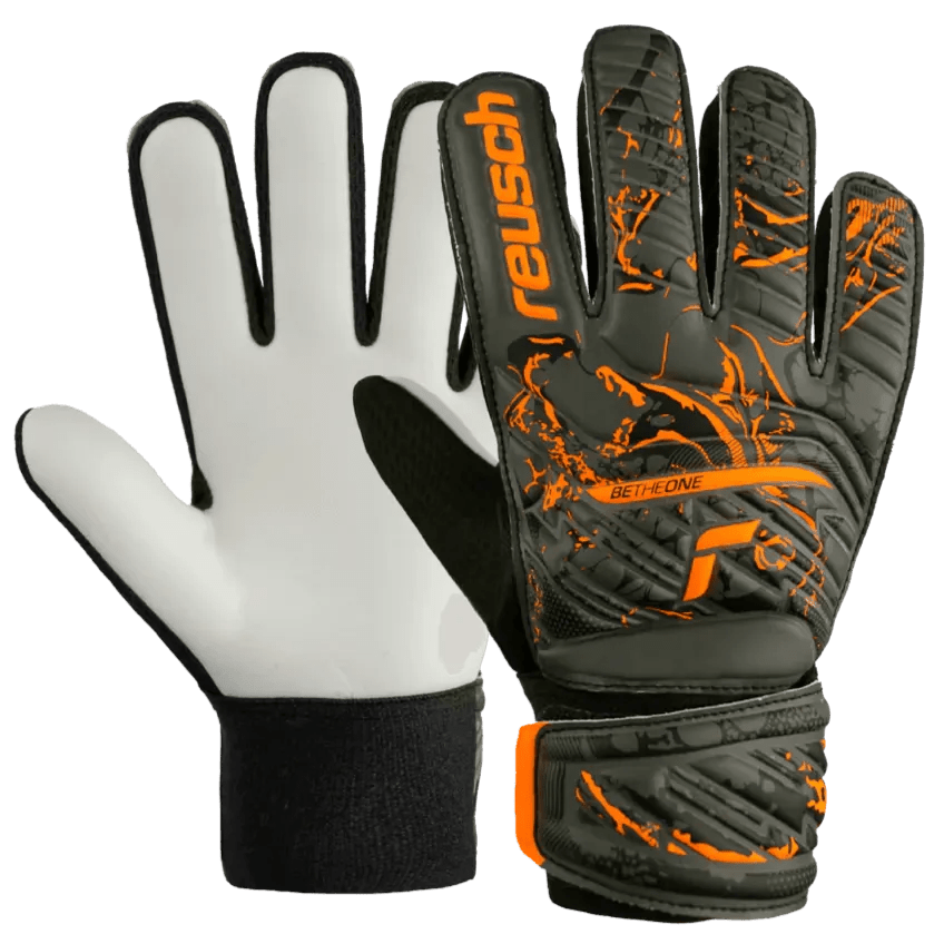 Reusch  JR Attrakt Starter Solid Goalkeeper Gloves - Desert Green-Orange (Pair)