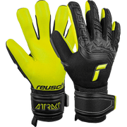 Reusch JR Freegel Silver FingerSave Goalkeeper Gloves - Black-Lime Green (Set)