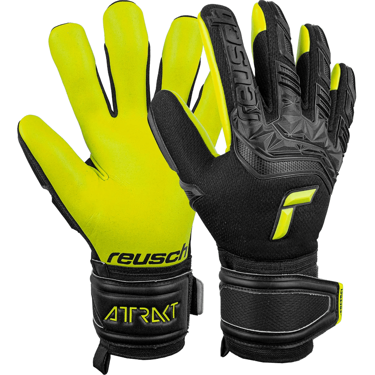 Reusch JR Freegel Silver FingerSave Goalkeeper Gloves - Black-Lime Green (Set)