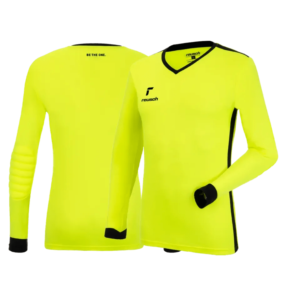 Reusch Match Long-Sleeve Padded Goalkeeper Jersey Yellow-Black (Front and Back)