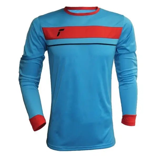 Reusch Men's Match Long-Sleeve Padded Goalkeeper Soccer Jersey Aqua_Red (Front)