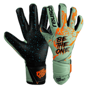 Reusch Pure Contact Fusion Goalkeeper Gloves - Shark Green-Shocking Orange-Black
